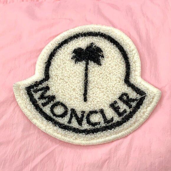 Moncler Womens Pink Down Puffer Jacket With High Neck Zipper & Snap Closures Log - Picture 5 of 8